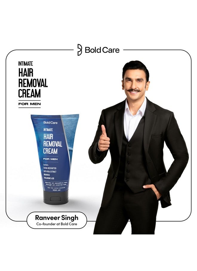 Bold Care - Intimate Hair Removal Cream For Men Fast & Painless Soothing For Unwanted Coarse Pubic Hair Suitable For All Skin Types 100Ml - Image 1