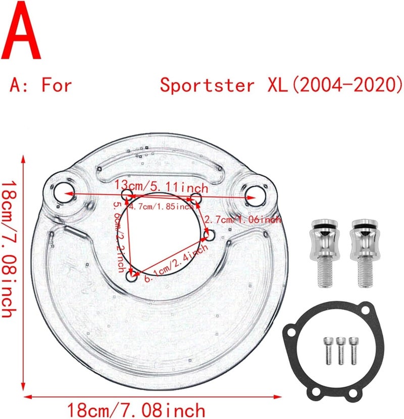 QASULER Motorcycle CNC Chrome Air Cleaner Intake Filter - Image 3