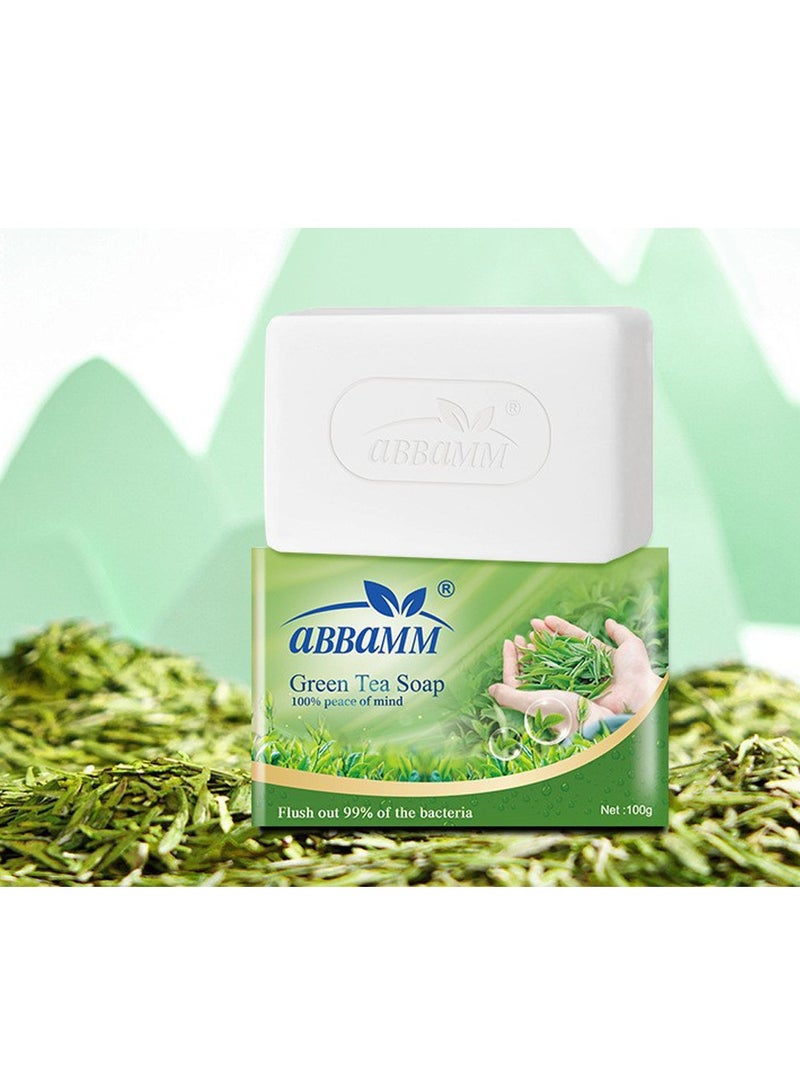 aBBaMM Green Tea Soap Green Tea Fresh,  Stronger Germ Protection & Hygiene, 12 Hour Freshness,Flush out 99%of the bacteria(Pack of 2) - Image 1
