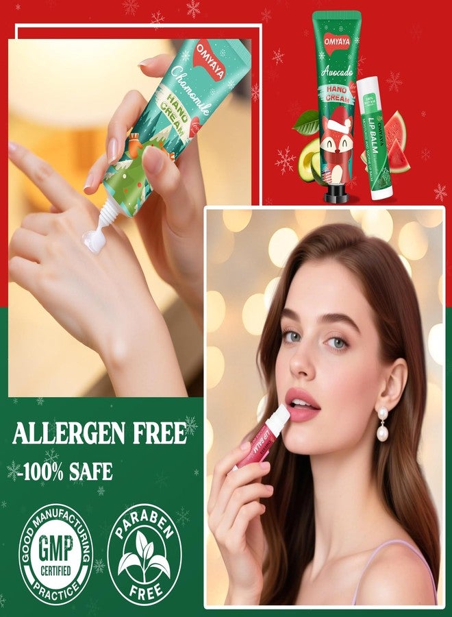 YUEONEWIN 12 Sets Christmas Bulk Gifts For Women, 48 pcs Christmas Hand Cream Lotion & Lip Balm Gifts Set with Organza Bags, Tags for Party Favors, Ideal Christmas Gifts for Women, Coworkers, Teachers - Image 4