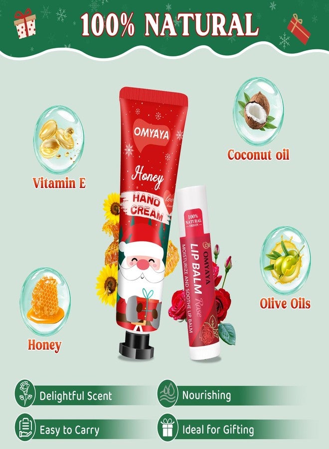 YUEONEWIN 12 Sets Christmas Bulk Gifts For Women, 48 pcs Christmas Hand Cream Lotion & Lip Balm Gifts Set with Organza Bags, Tags for Party Favors, Ideal Christmas Gifts for Women, Coworkers, Teachers - Image 3