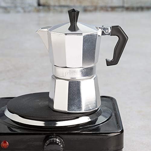 Primula Classic Stovetop Espresso and Coffee Maker, Moka Pot for Italian and Cuban Café Brewing, Greca Coffee Maker, Cafeteras, 3 Espresso Cups, Silver - Image 5