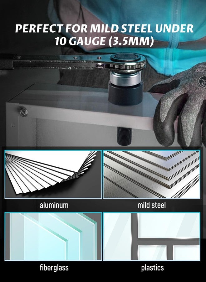 Lichamp مجموعة ثقب يدوية من Lichamp، قاطع فتحات صناديق صفائح معدنية شديدة التحمل، مجموعة قوالب لثقب الأنابيب، محرك وقاطع فتحات - Image 2