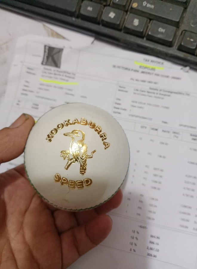 Kookaburra Speed White Cricket Ball, Leather - Image 5