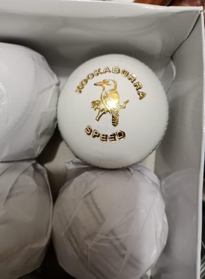 Kookaburra Speed White Cricket Ball, Leather - Image 1