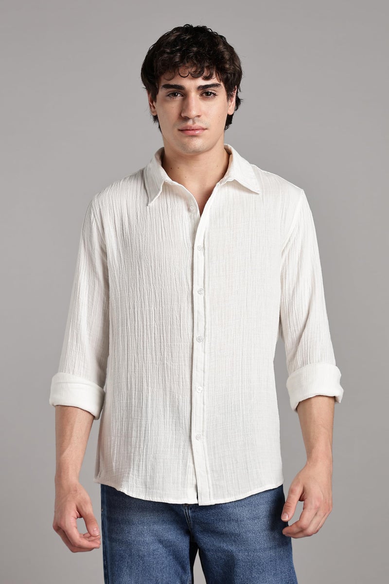 FYLTR Men's Solid Casual Shirt with Patch Pocket with Spread Collar- 100% Cotton | Regular Fit | Full Sleeves | Soft & Comfortable | Summer Shirts for Men - Image 2