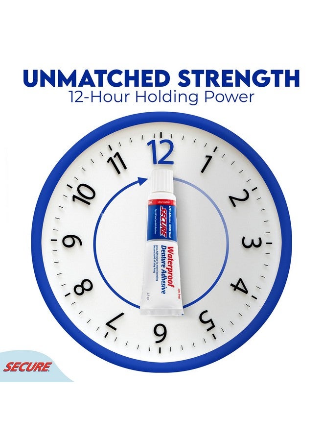 secure Waterproof Denture Adhesive - Zinc Free - Extra Strong Hold For Upper, Lower Or Partials - 1.4 Oz (Pack Of 5) - Image 5