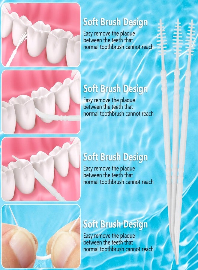 DanTicy Brushpicks Interdental Toothpicks,Soft Bristle Dental Floss Picks Toothpicks,Helps Removes Plaque and Debris Between Your Teeth 600PCS (Pack of 5) Orange - Image 4