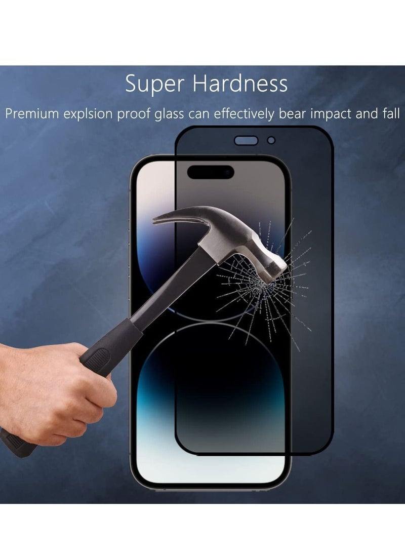 Houmt - Privacy Screen Protector for iPhone 14 Pro 6.1 inch 2022 Anti Spy 9H Tempered Glass Edge to Edge Full Coverage - Image 1