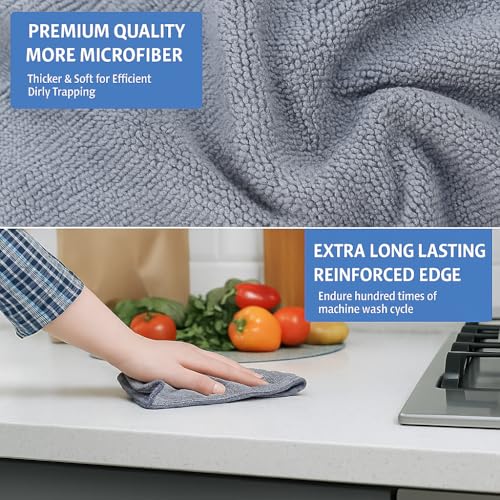 IDELLA Microfiber Cloth - 4 pcs 40×40-340 GSM Grey! Thick Lint & Streak-Free Multipurpose Cloths - Automotive Microfibre for Car Cleaning Polishing Washing & Detailing (Microfiber Cloth) - Image 3