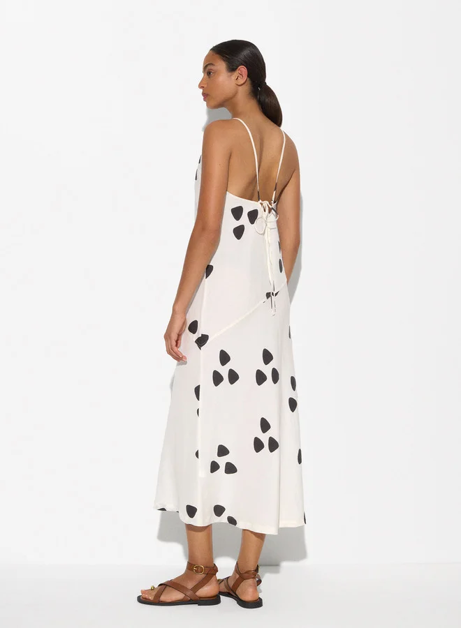 PARFOIS Printed Halter Midi Dress