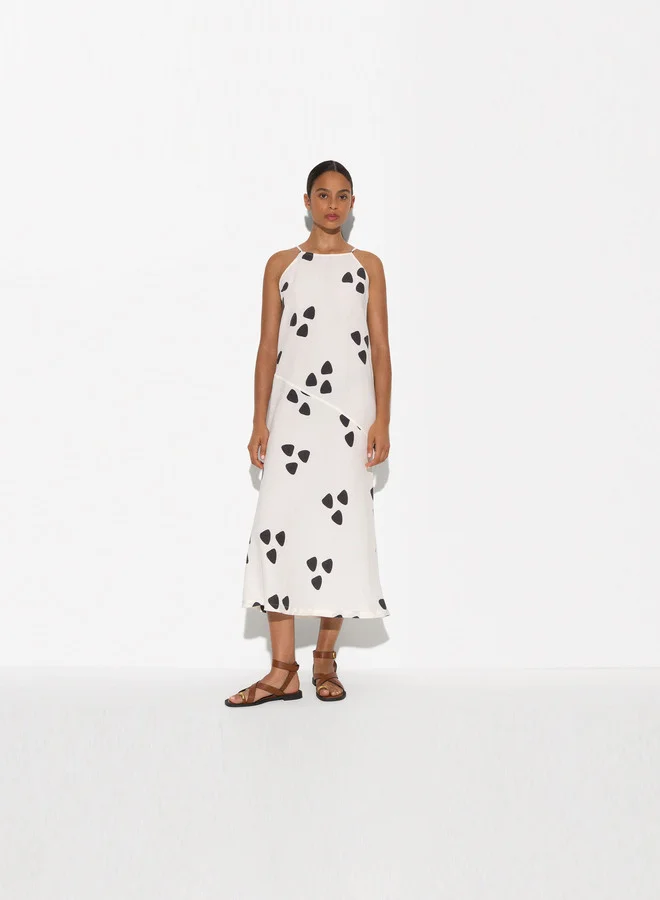 PARFOIS Printed Halter Midi Dress