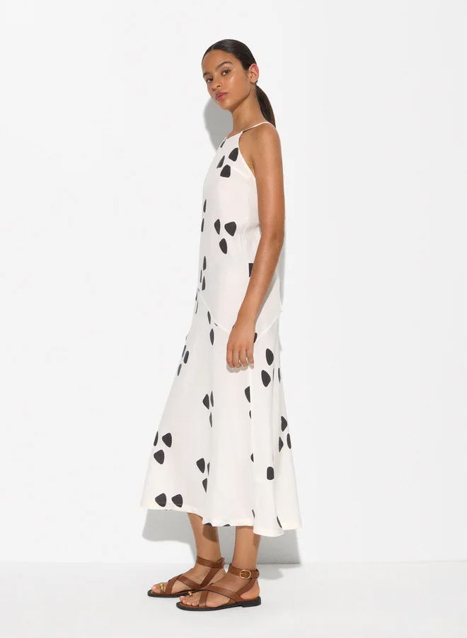 PARFOIS Printed Halter Midi Dress