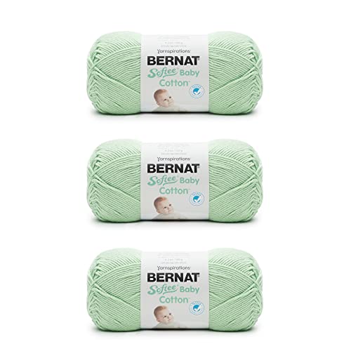 Bernat Softee Baby Cotton Jade Frost Yarn - 3 Pack of 120g/4.25oz - Blend - 3 DK (Light) - 254 Yards - Knitting/Crochet - Image 1