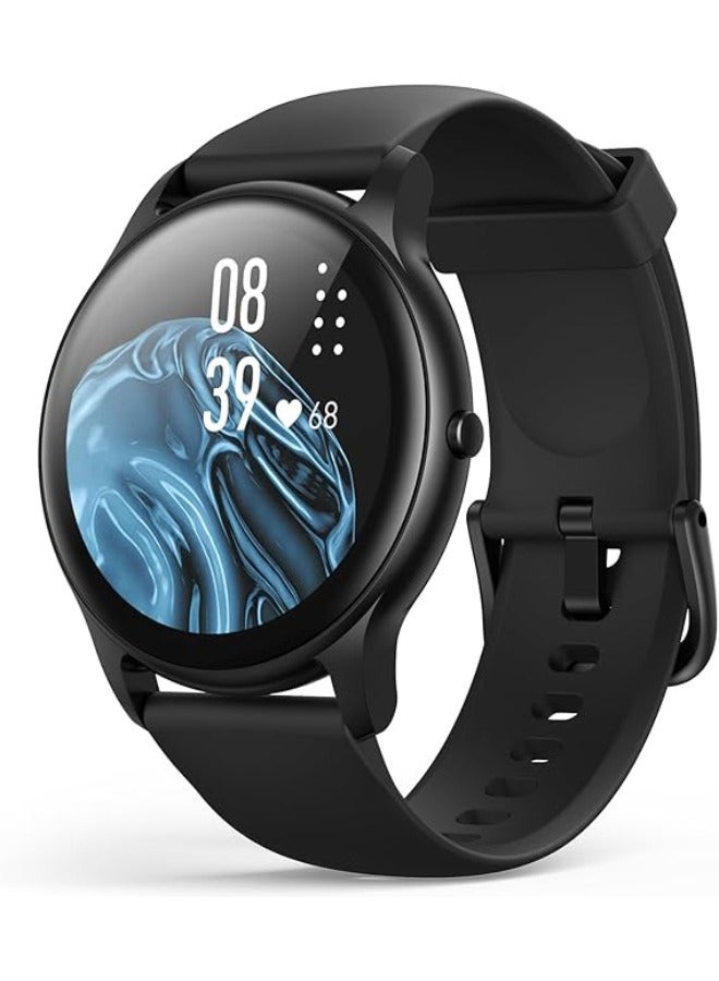 AGPTEK Smart Watch for Men, 1.3'' Full Touch Fitness LW11 Watch with Heart Rate Monitor, DIY Watch Face, Message Notification, IP68 Waterproof Outdoor Sports Smartwatch for Android iOS Phones, Black - Image 1