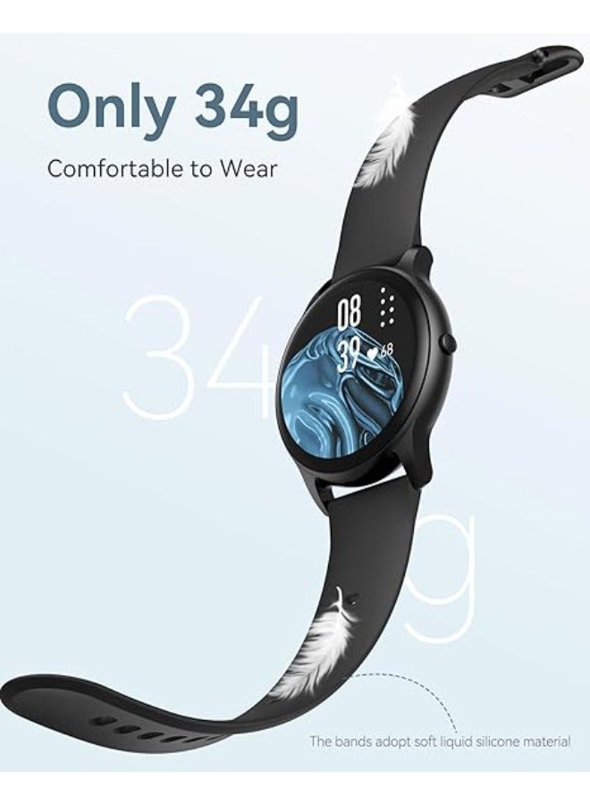 AGPTEK Smart Watch for Men, 1.3'' Full Touch Fitness LW11 Watch with Heart Rate Monitor, DIY Watch Face, Message Notification, IP68 Waterproof Outdoor Sports Smartwatch for Android iOS Phones, Black - Image 2