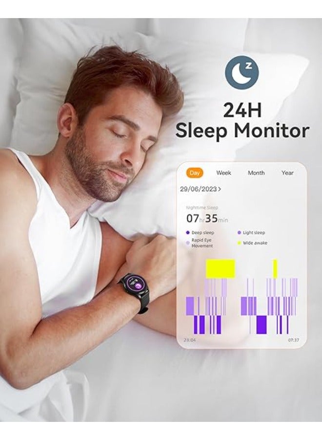 AGPTEK Smart Watch for Men, 1.3'' Full Touch Fitness LW11 Watch with Heart Rate Monitor, DIY Watch Face, Message Notification, IP68 Waterproof Outdoor Sports Smartwatch for Android iOS Phones, Black - Image 4