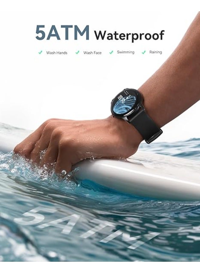 AGPTEK Smart Watch for Men, 1.3'' Full Touch Fitness LW11 Watch with Heart Rate Monitor, DIY Watch Face, Message Notification, IP68 Waterproof Outdoor Sports Smartwatch for Android iOS Phones, Black - Image 3