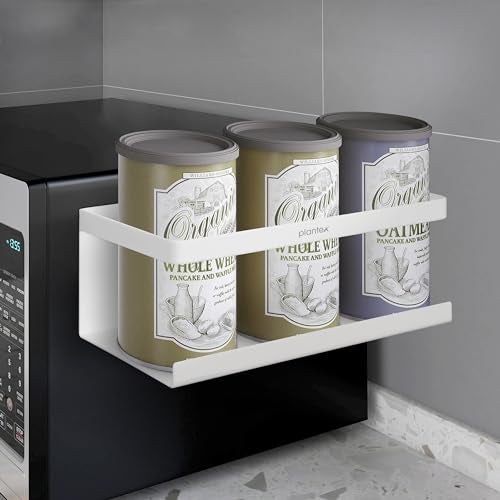 Plantex Carbon Steel Magnetic Refrigerator Shelf/Magnetic Shelf for Fridge/Kitchen Organiser Storage Magnetic Spice Rack for Fridge (White) - Image 1