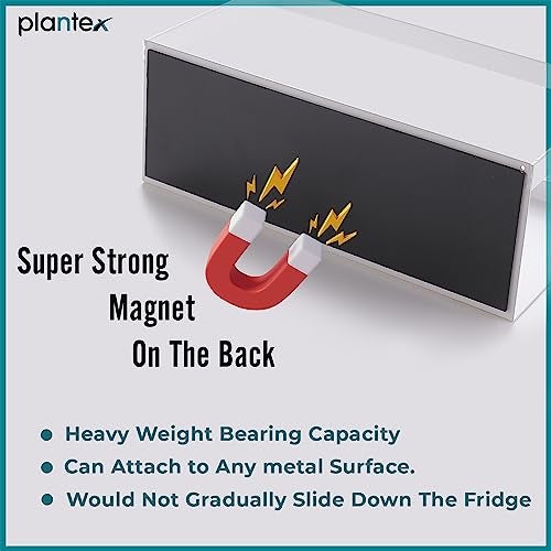Plantex Carbon Steel Magnetic Refrigerator Shelf/Magnetic Shelf for Fridge/Kitchen Organiser Storage Magnetic Spice Rack for Fridge (White) - Image 4