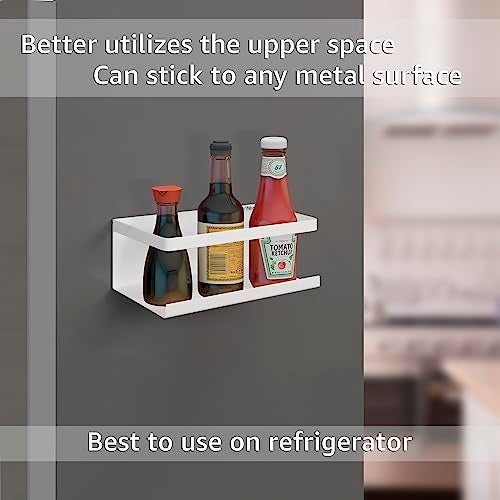 Plantex Carbon Steel Magnetic Refrigerator Shelf/Magnetic Shelf for Fridge/Kitchen Organiser Storage Magnetic Spice Rack for Fridge (White) - Image 2