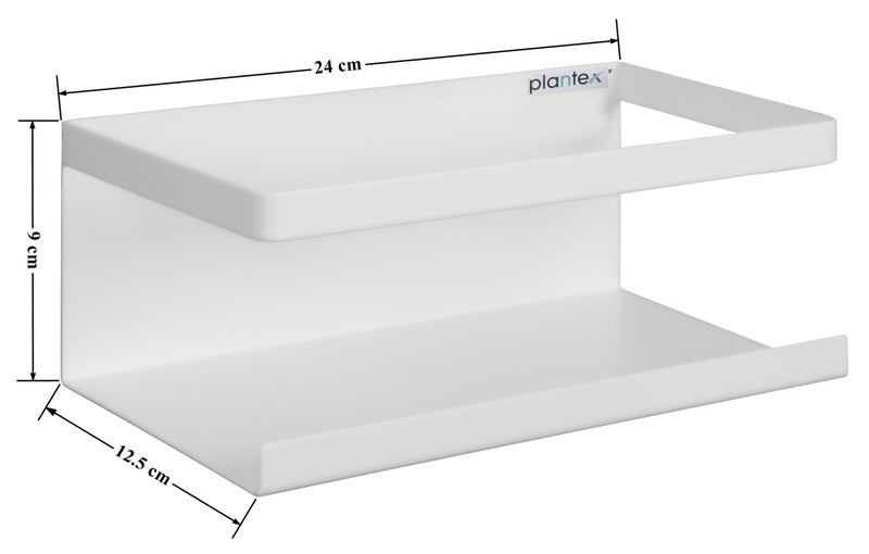 Plantex Carbon Steel Magnetic Refrigerator Shelf/Magnetic Shelf for Fridge/Kitchen Organiser Storage Magnetic Spice Rack for Fridge (White) - Image 3