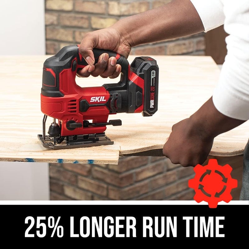 SKIL PWR CORE 20V 7/8 Inch Stroke Length Jigsaw Includes 2.0Ah PWR CORE 20 Lithium Battery and Charger - JS820302 - Image 3