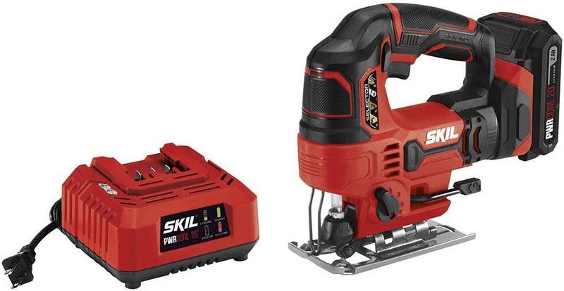 SKIL PWR CORE 20V 7/8 Inch Stroke Length Jigsaw Includes 2.0Ah PWR CORE 20 Lithium Battery and Charger - JS820302 - Image 1