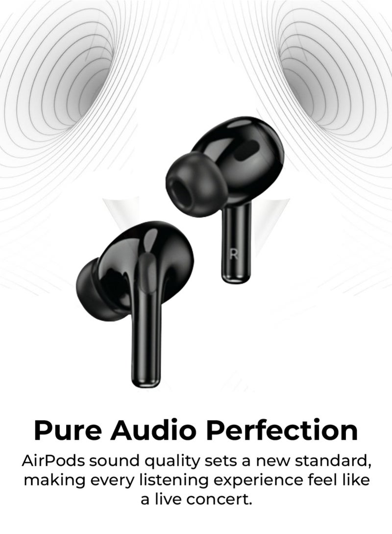 glassology GTW2B Black Truly Wireless Earbuds Pro ANC Black T Customized Sound Over 5H Playtime Sleek Black Design - Image 4