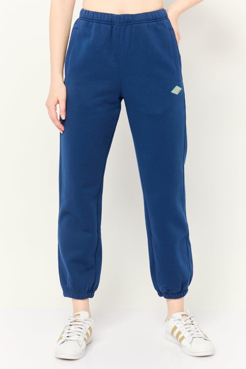 ESPRIT Women Regular Fit Embroidered  Logo Sweatpants, Blue - Image 1