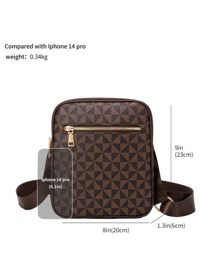XIKIBEA Crossbody Bag for Mens, Men's commuter shoulder bag, Travel bag Work Business Small men's satchel, 棕色 - Image 4