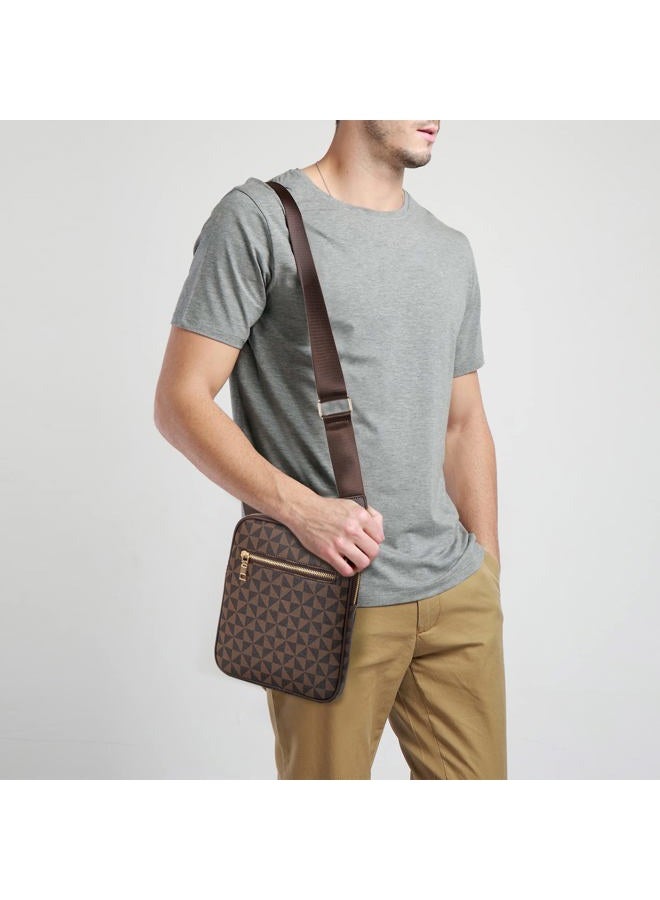 XIKIBEA Crossbody Bag for Mens, Men's commuter shoulder bag, Travel bag Work Business Small men's satchel, 棕色 - Image 2