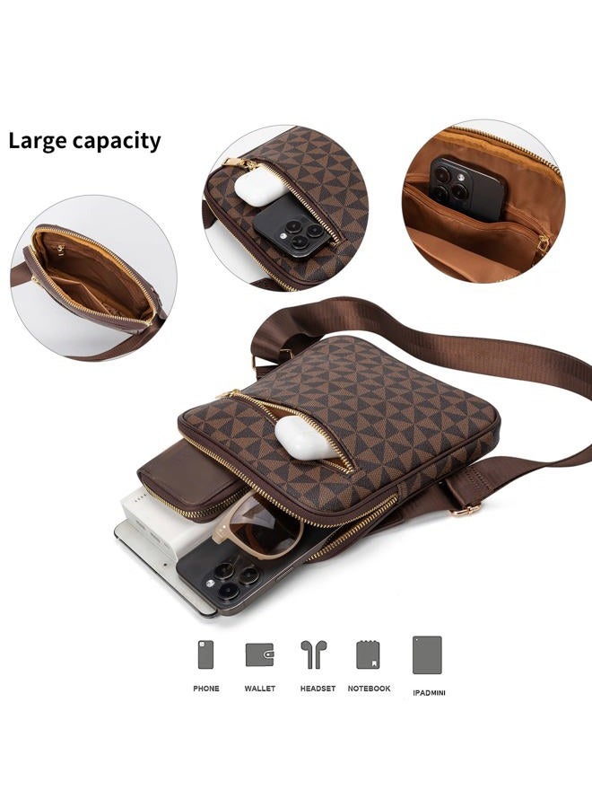XIKIBEA Crossbody Bag for Mens, Men's commuter shoulder bag, Travel bag Work Business Small men's satchel, 棕色 - Image 5