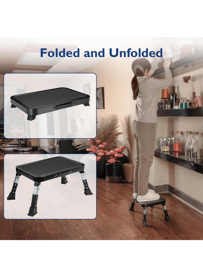 BONTEC 3-Level Adjustable Folding Step Stool, 330lbs Heavy Duty Metal Ladder with Anti-Slip Pedal & Locking Legs, Portable Foldable Step Stool for Adults, Seniors, RV, Kitchen, Bathroom, Home, Office - Image 4