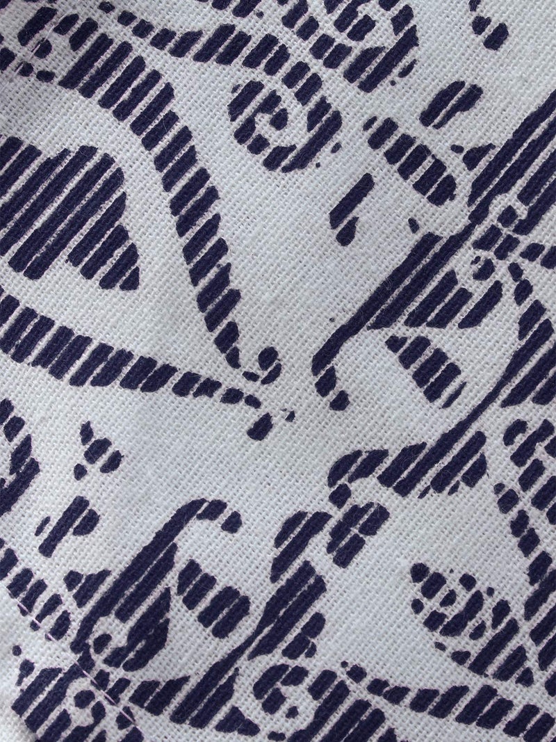 Dekor World Cotton Navy Blue Abstract Printed and Solid Napkin Set (Pack of 12) - Image 2