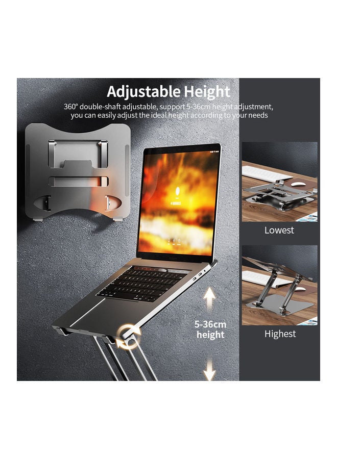 Adjustable Portable Folding Laptop Stand 29X5X25cm Silver - Image 5