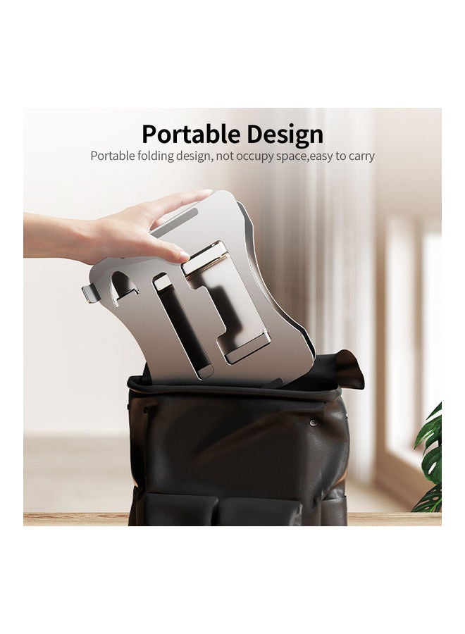 Adjustable Portable Folding Laptop Stand 29X5X25cm Silver - Image 3