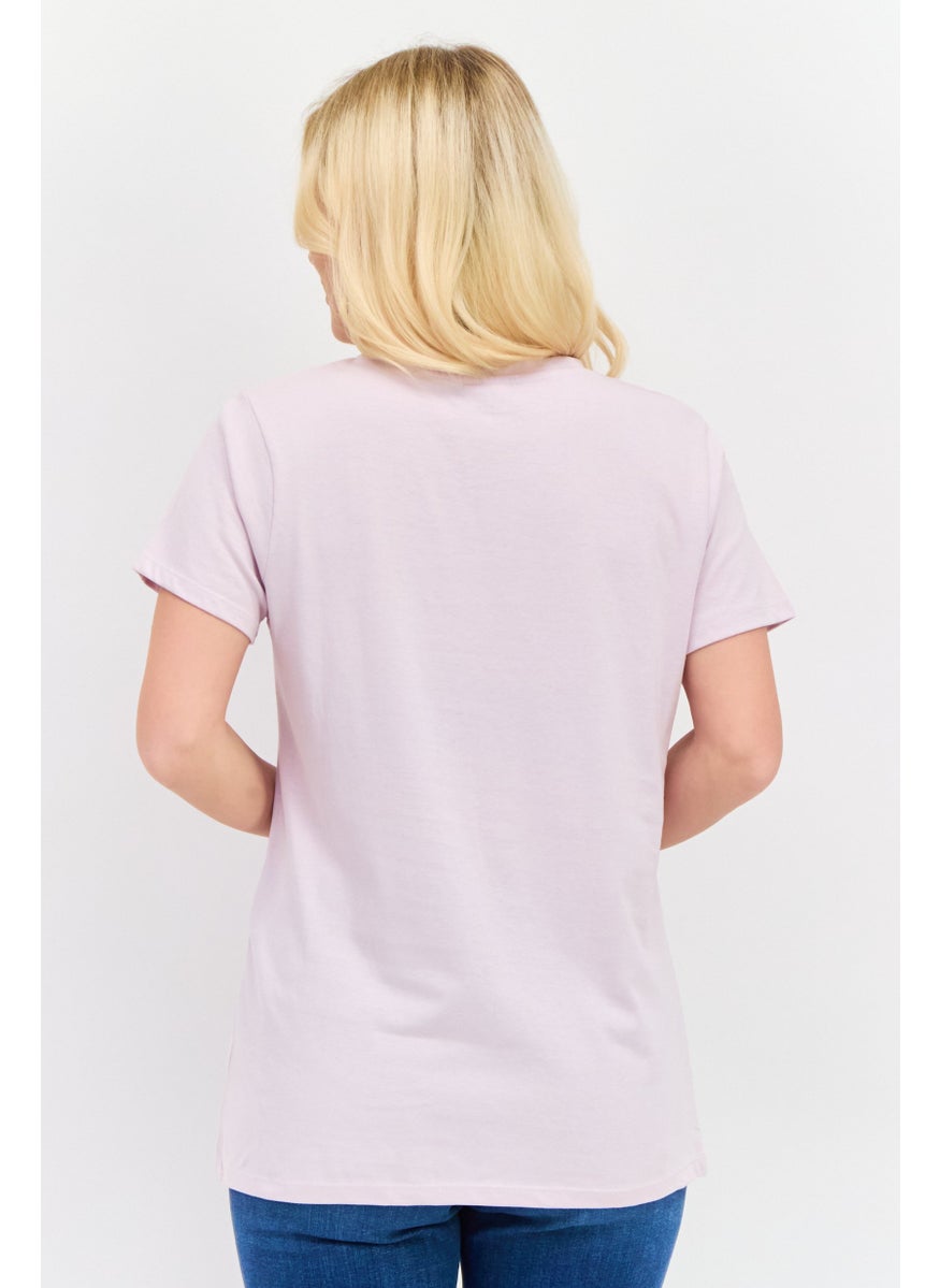 Kung Fu Panda Women Crew Neck Short Sleeve Graphic Top, Lavender Combo  - Image 3