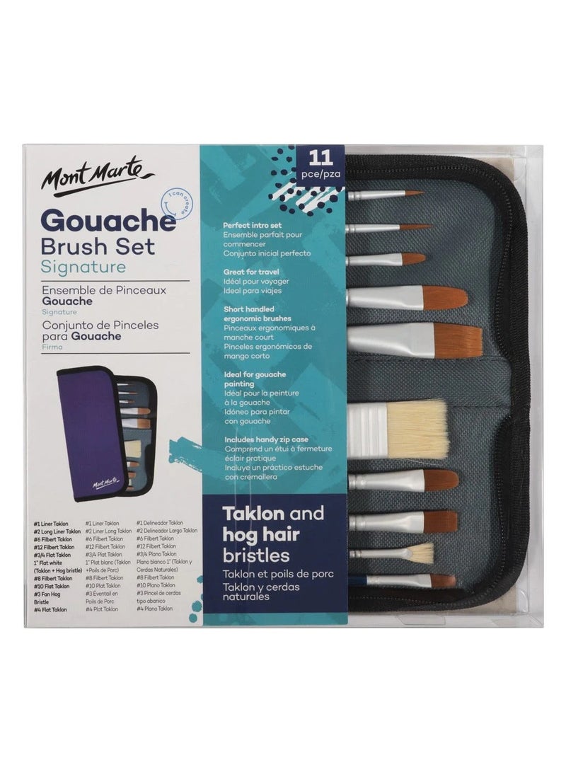 Mont Marte Mont Marte Brush Set in Wallet 11pc - Gouache  - Image 3