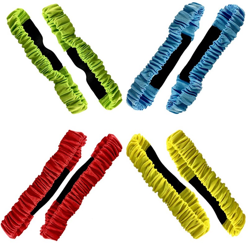 ZXSWEET 8PCS 3-Legged Race Bands Elastic Tie Rope with 4 Assorted Colors Perfect for Relay Race Game, Carnival, Field Day, Backyard - Image 4