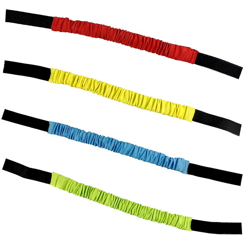 ZXSWEET 8PCS 3-Legged Race Bands Elastic Tie Rope with 4 Assorted Colors Perfect for Relay Race Game, Carnival, Field Day, Backyard - Image 5