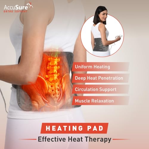 AccuSure T002 Heating Pad (48×27 cm) Extra Large | Electric Heat Pad for Back, Neck, Shoulder, Abdomen, Joint & Period Pain Relief | Ultra Soft Fabric | Fast Heating | Temperature Control | Unisex - Image 5