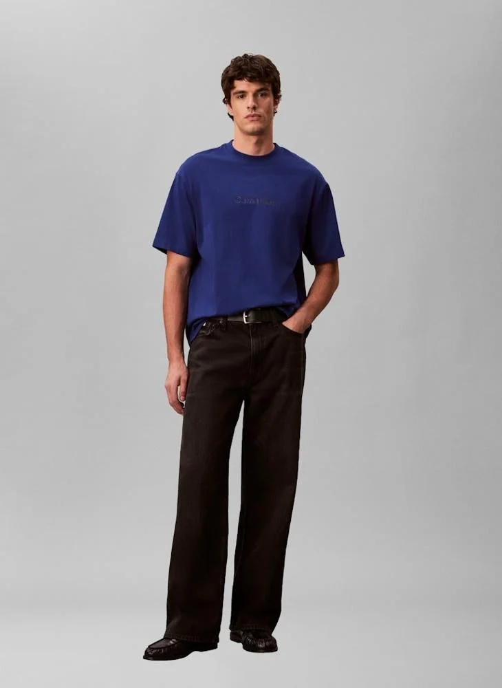 CALVIN KLEIN  Logo Relaxed Crew Neck T-Shirt for Men | Best Price UAE