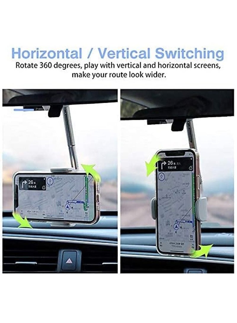 SYOSI 360 Degree Rearview Mirror Phone Holder Universal Car Rearview Mirror Mount Phone and Holder Clip Suitable for Most 4 to 6.1Inch Phones - Image 5