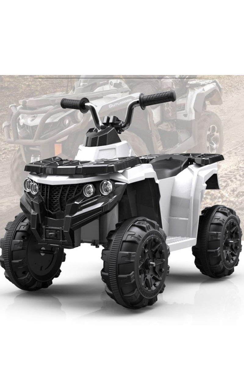 PENG GENERAL 4 Wheeler for Kids Quad, 6V5 AMP Battery Operated Electric Motorbike White - Image 1