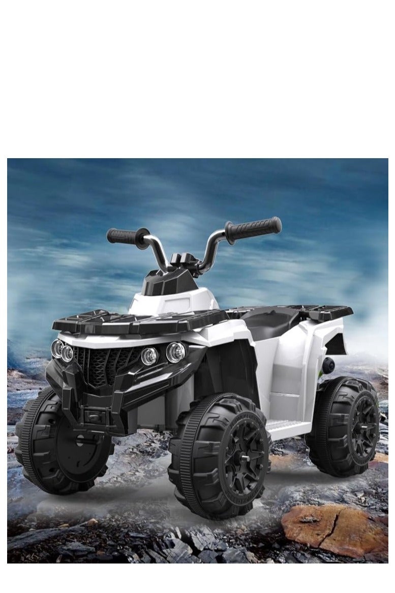 PENG GENERAL 4 Wheeler for Kids Quad, 6V5 AMP Battery Operated Electric Motorbike White - Image 3
