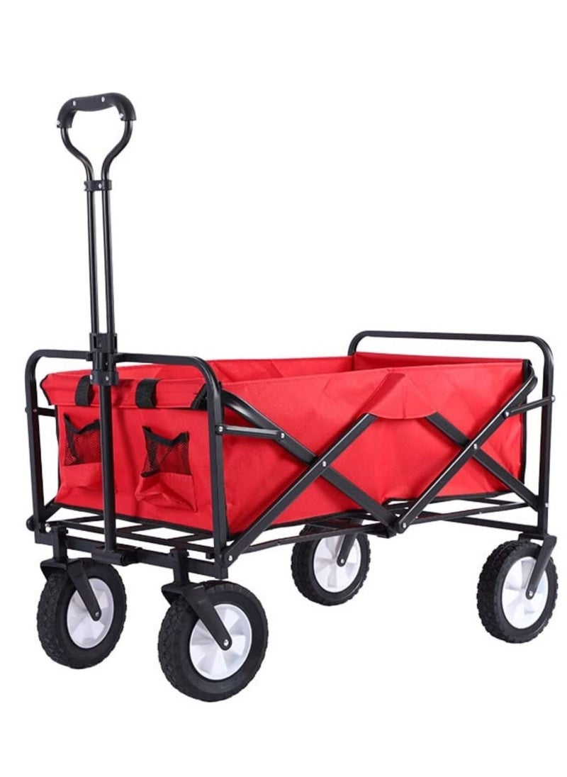 PENG GENERAL Foldable Multipurpose Outdoor Garden Camping Cart 86x101x52centimeter Red  - Image 1