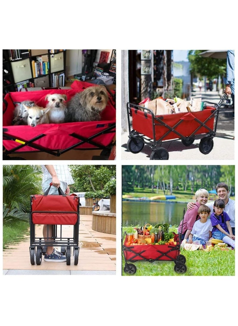 PENG GENERAL Foldable Multipurpose Outdoor Garden Camping Cart 86x101x52centimeter Red  - Image 2