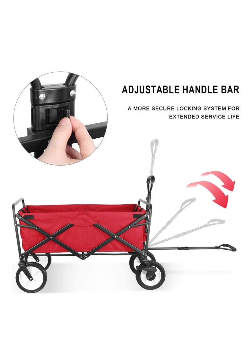 PENG GENERAL Foldable Multipurpose Outdoor Garden Camping Cart 86x101x52centimeter Red  - Image 4