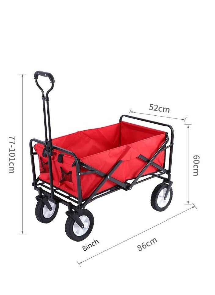 PENG GENERAL Foldable Multipurpose Outdoor Garden Camping Cart 86x101x52centimeter Red  - Image 5